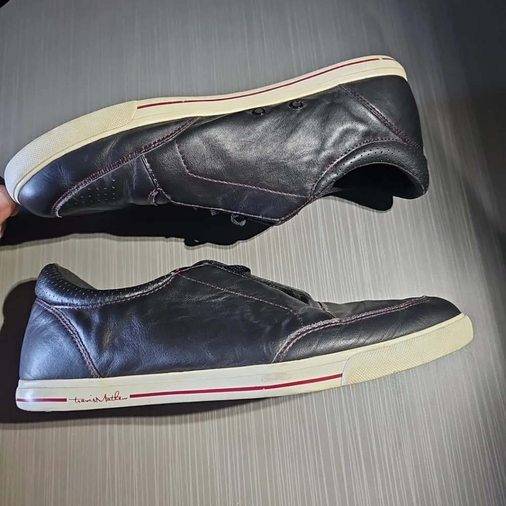 Travis Mathew Croskey Black Leather Golf Shoes Men's 11 Good PreOwned‎ Condition
